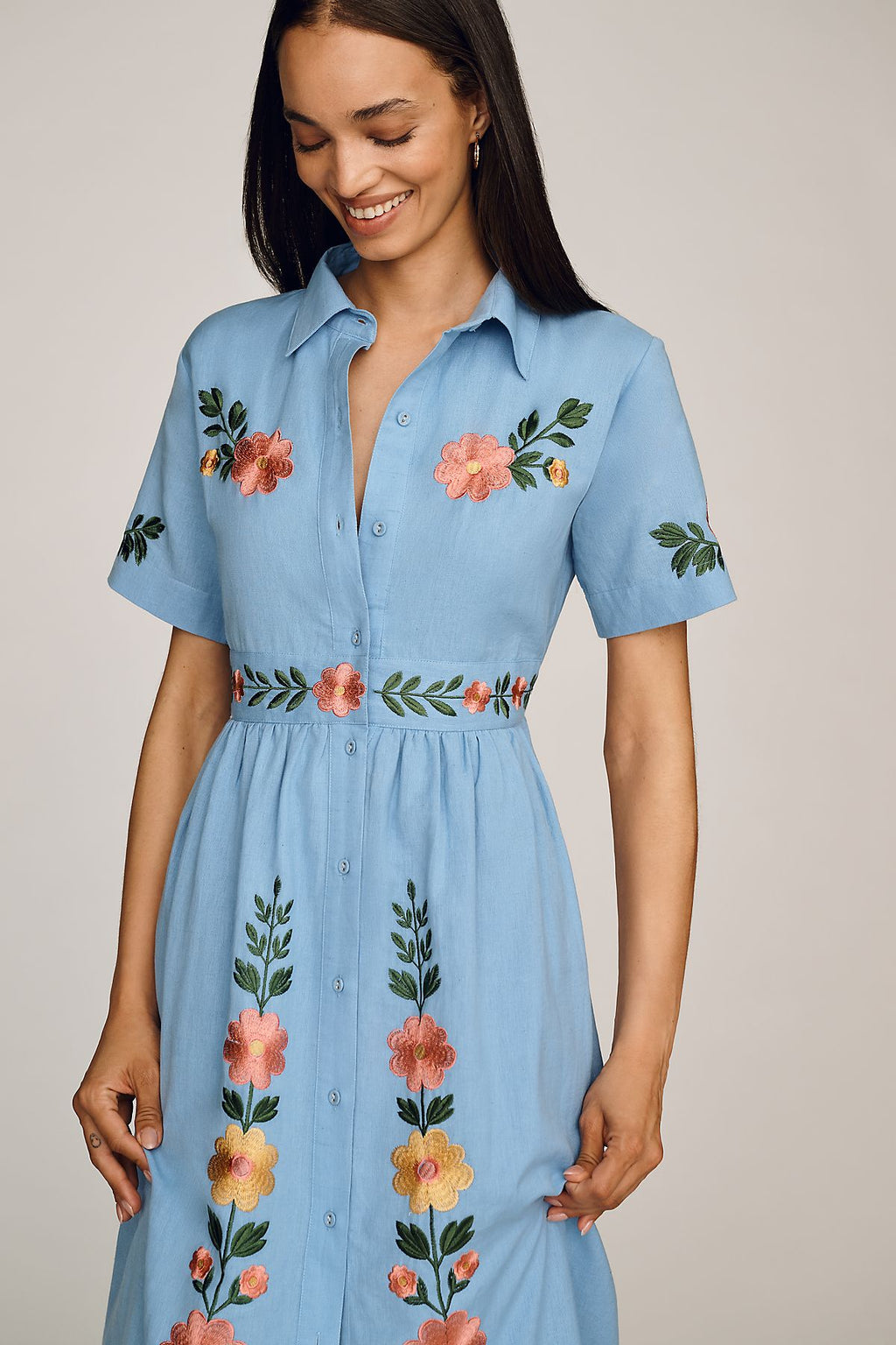 Beau & Ro Elle 100% Cotton Poplin Midi Dress