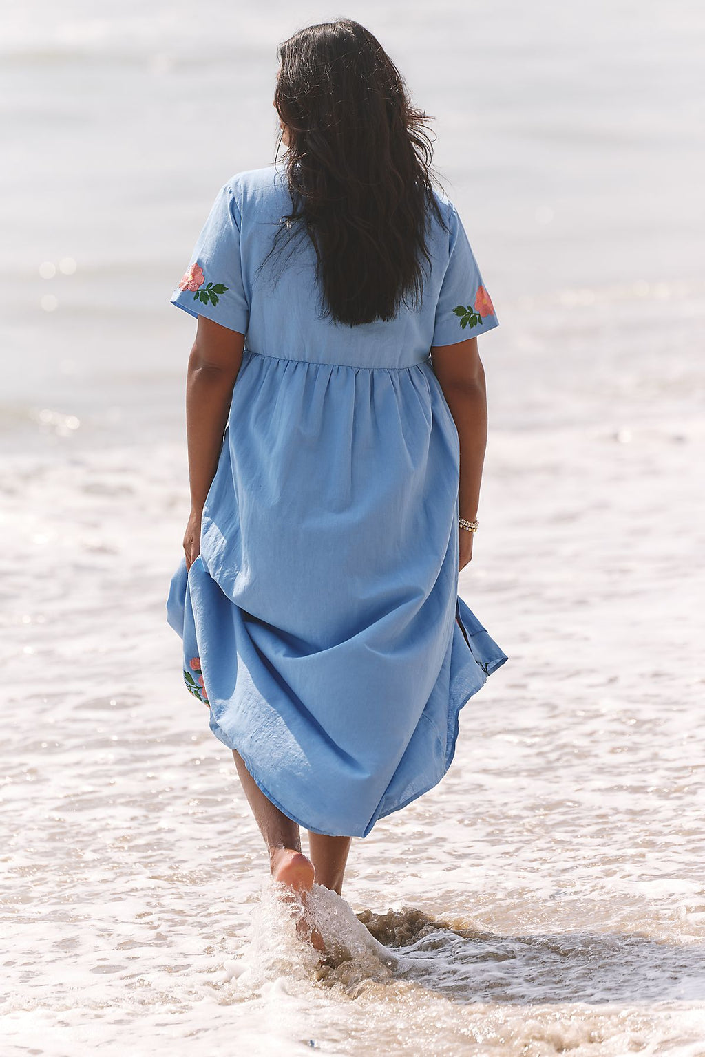 Beau & Ro Elle 100% Cotton Poplin Midi Dress