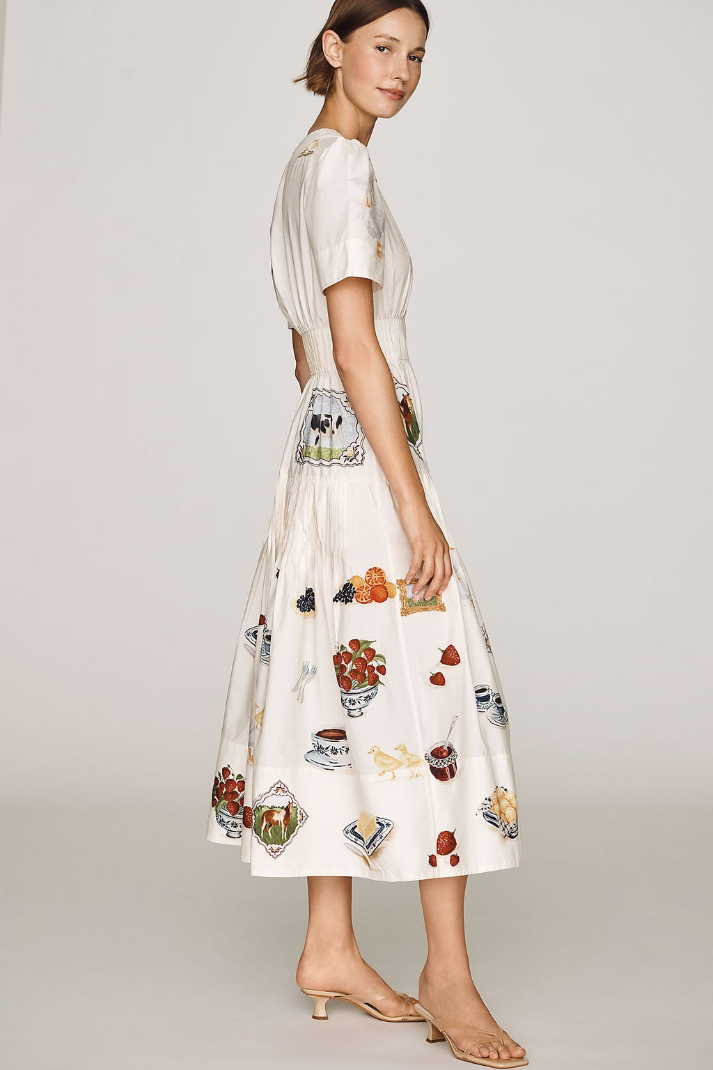 Farm Rio Country Table 100% Cotton Midi Dress