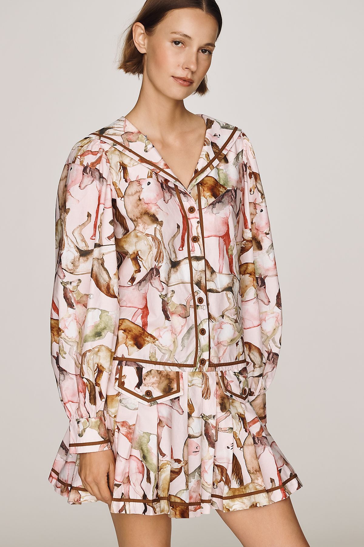 Farm Rio Equestrian 100% Cotton Light Mini Dress
