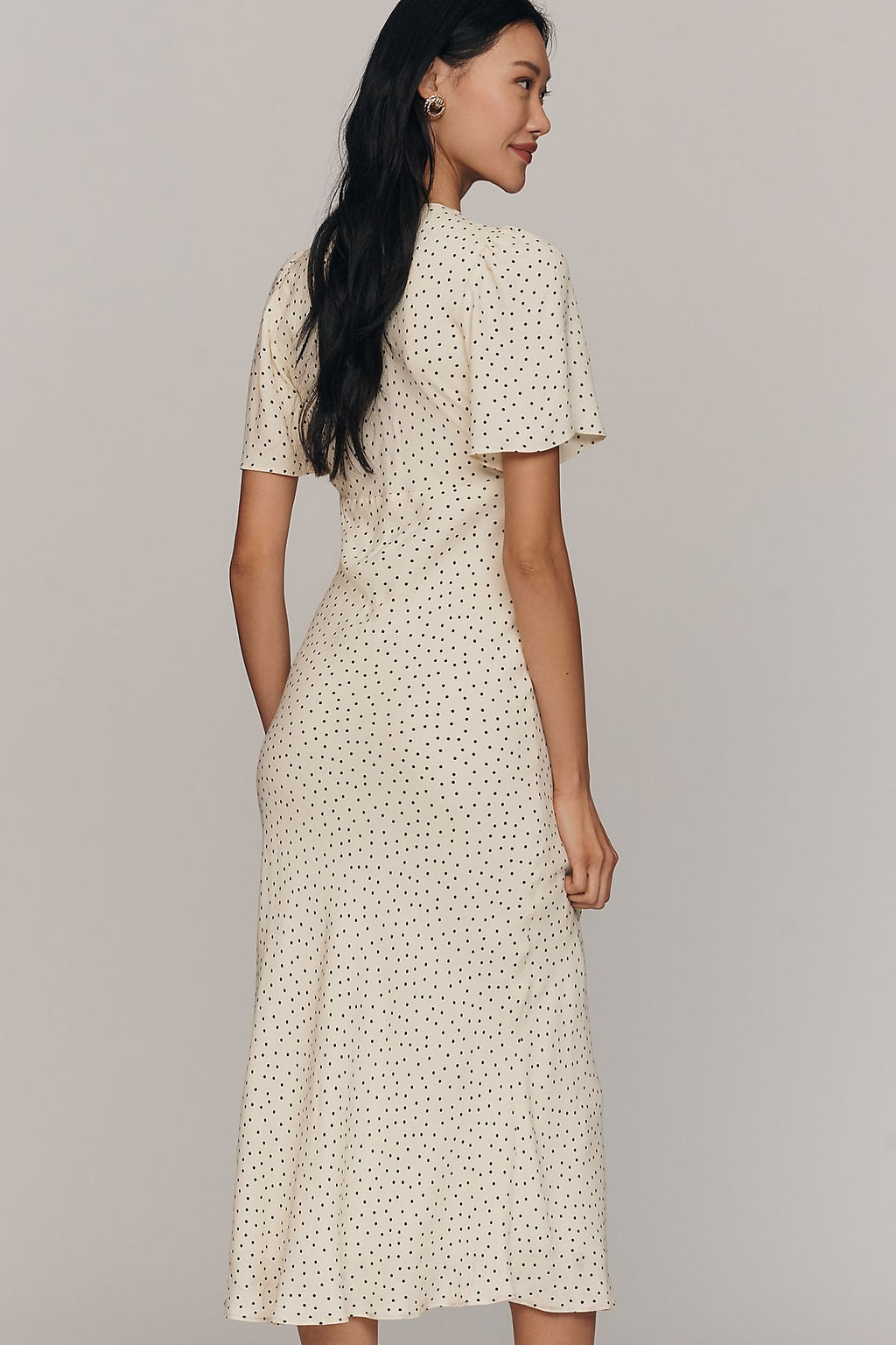 Reformation Tyra Short-Sleeve V-Neck Midi Dress