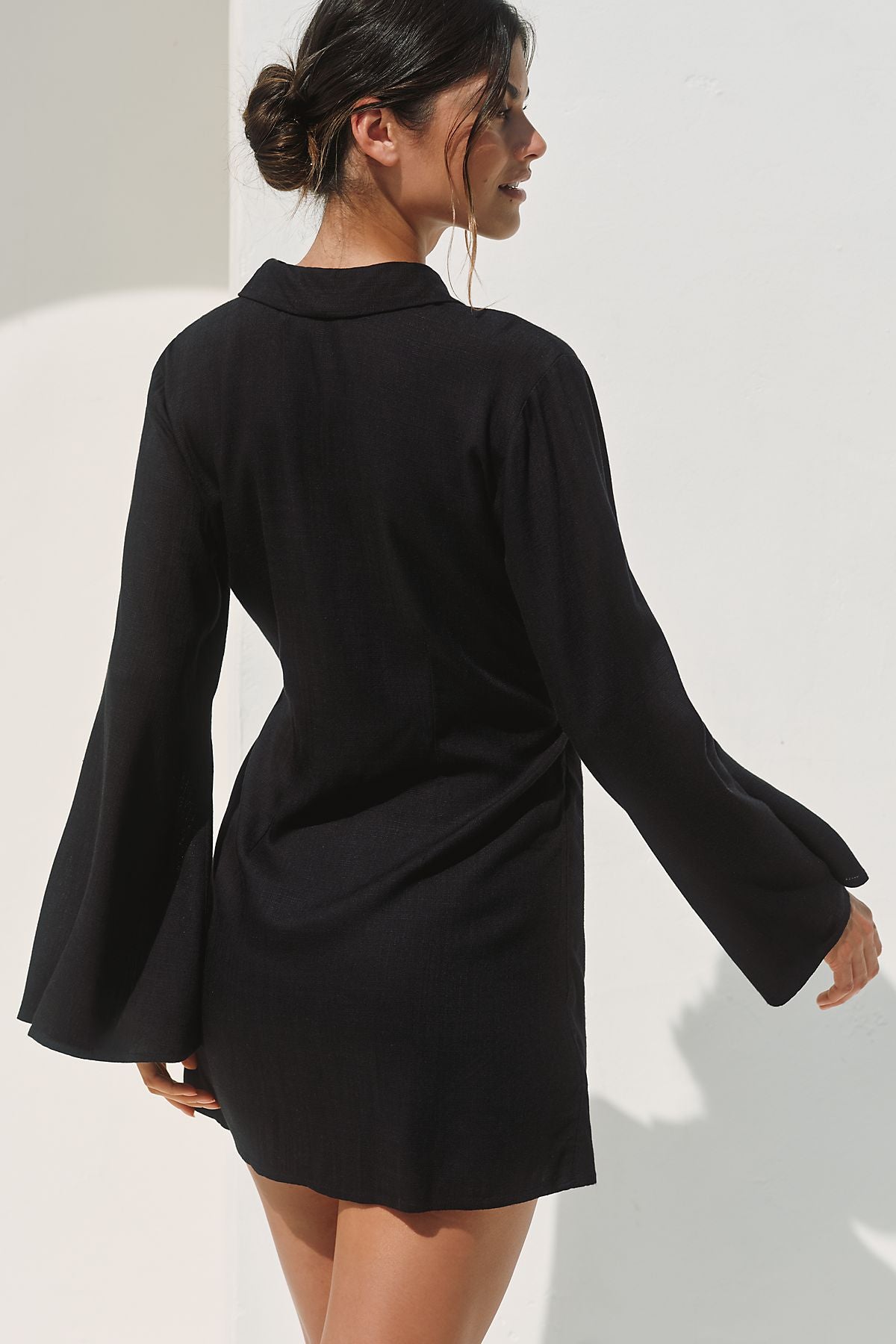 LSPACE Las Palmas Long-Sleeve Wrap Mini Dress