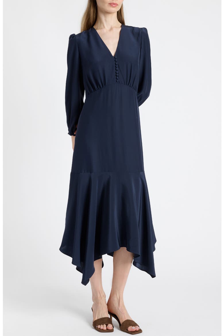 Carina Silk Midi Handkerchief Dress