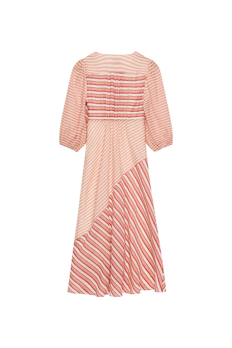 Striped Panelled Midi Dress