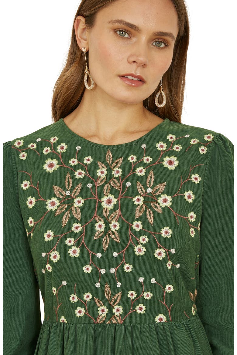 Long Sleeve Embroidered Midi Dress