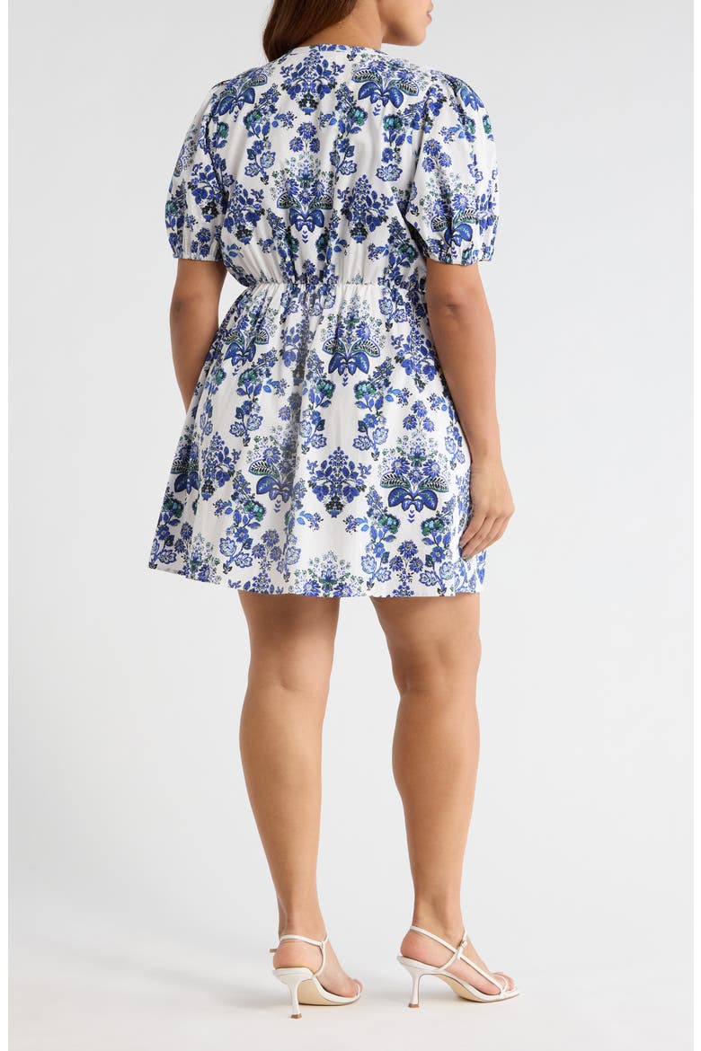 Viara Floral Alba Drawstring Waist Cotton Minidress
