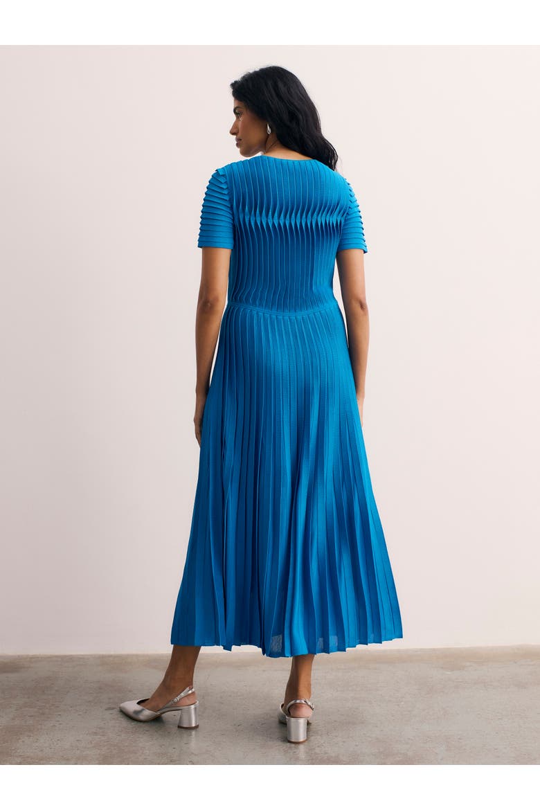 Allegra Stretch Knit Pleated Midi Dress