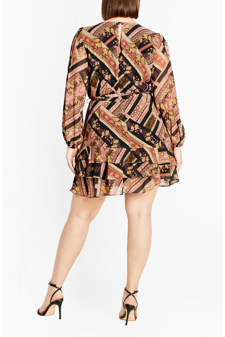 Harlow Patchwork Floral Tie Waist Minidress