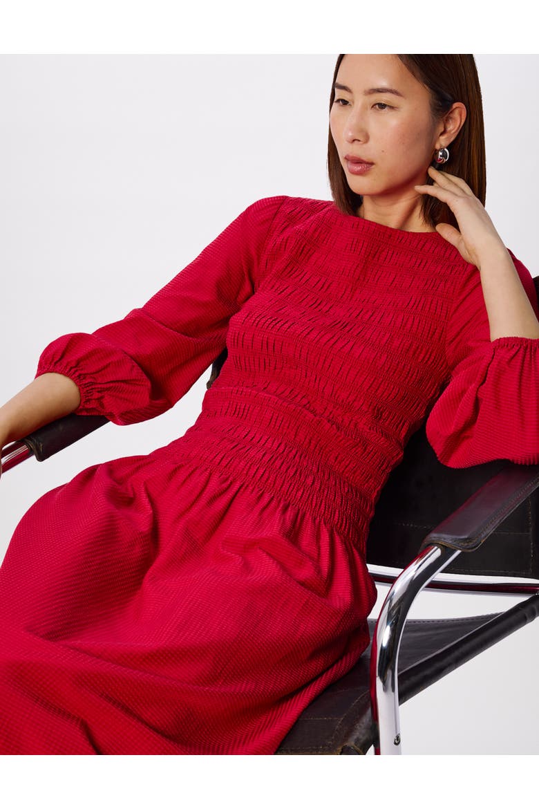 Smocked Bodice Midi Dress