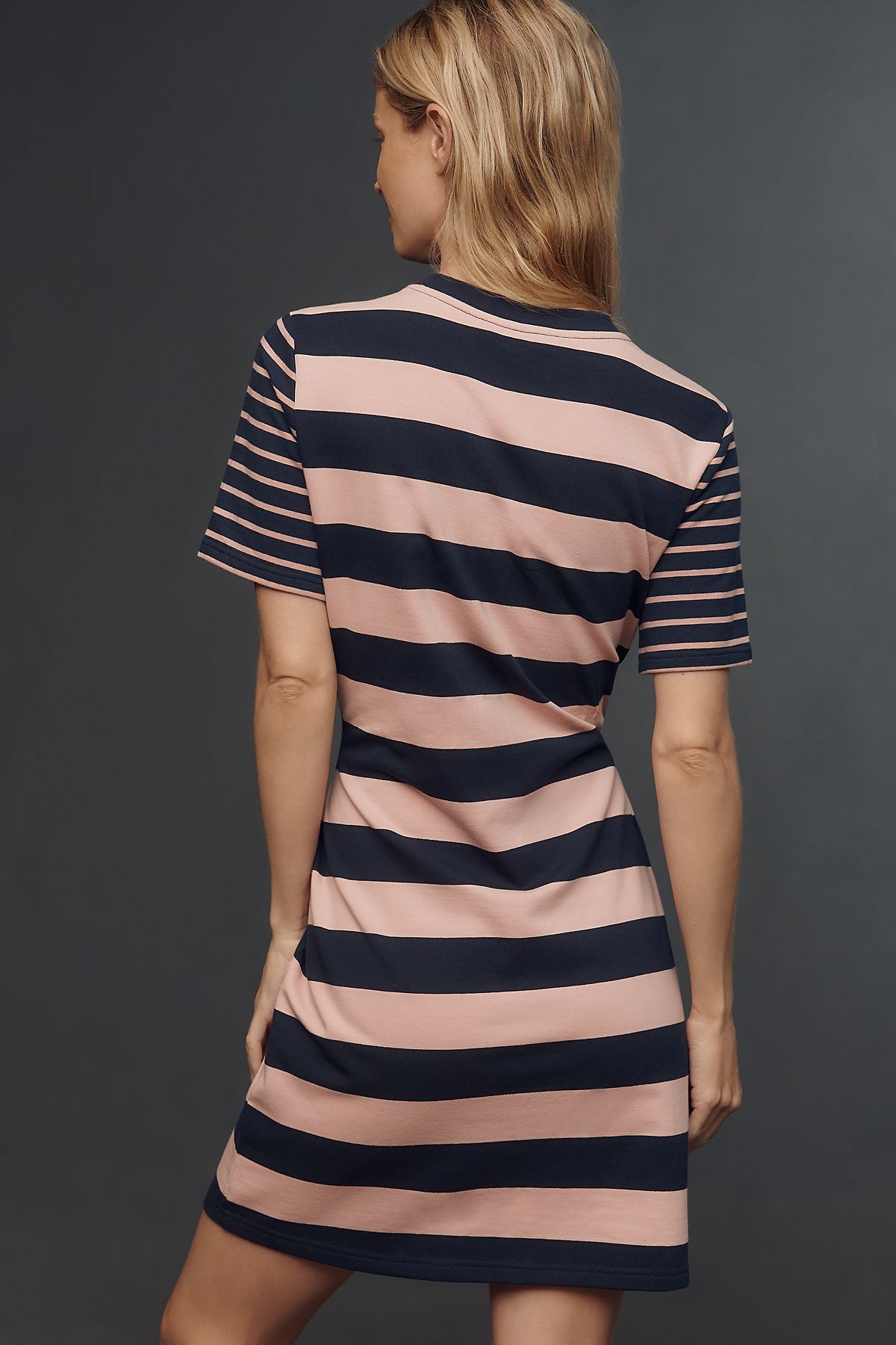 English Factory Short-Sleeve Contrast Striped Mini Dress