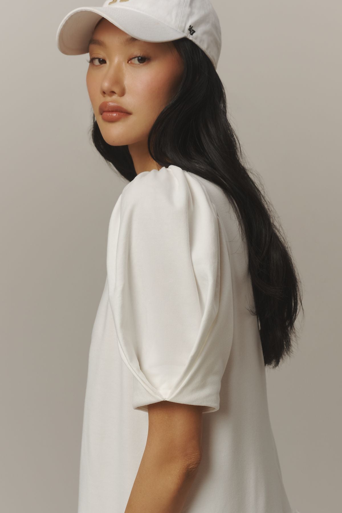 English Factory Tiered Puff-Sleeve Mini Dress