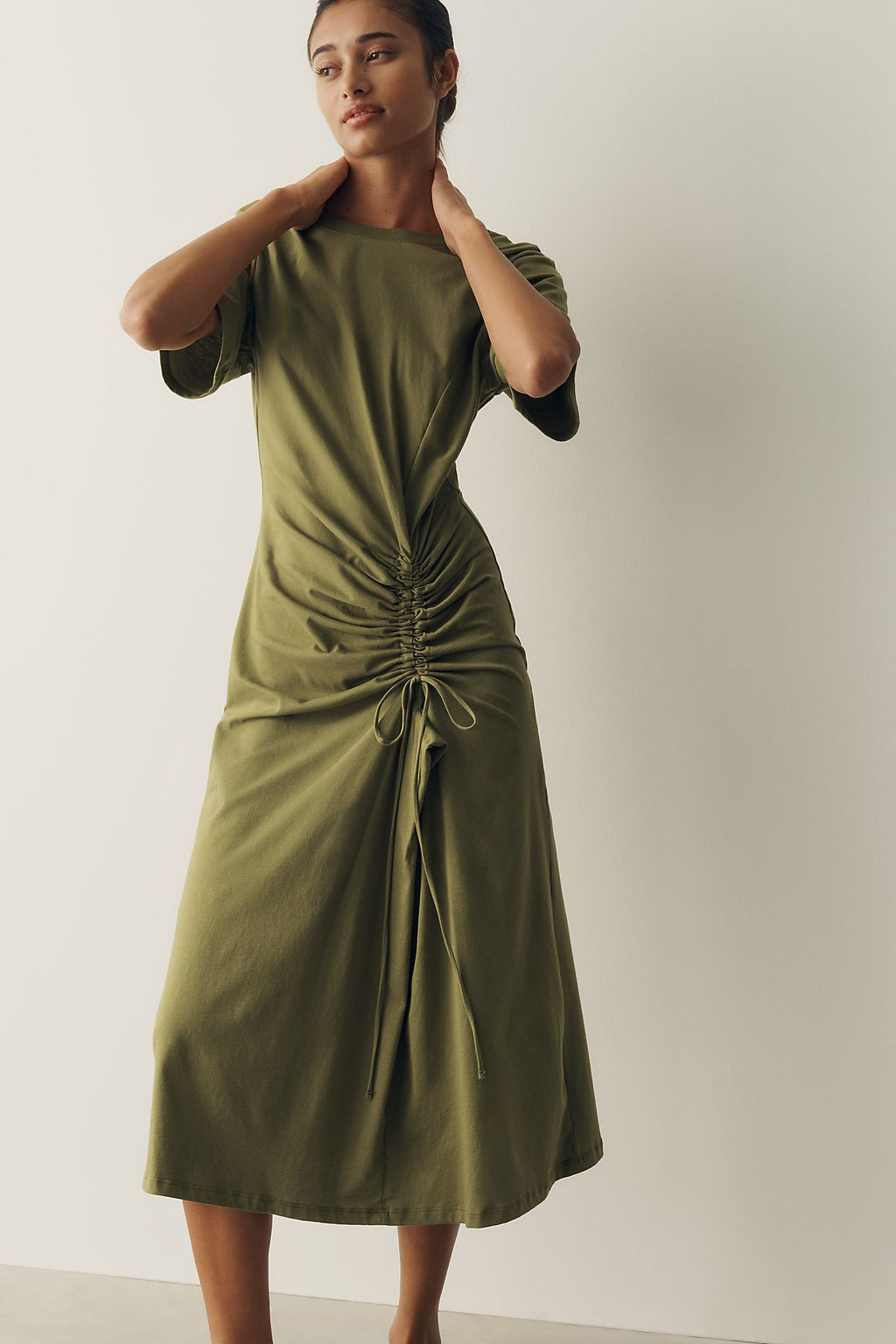 Daily Practice 100% Cotton Ruched T-Shirt Dress
