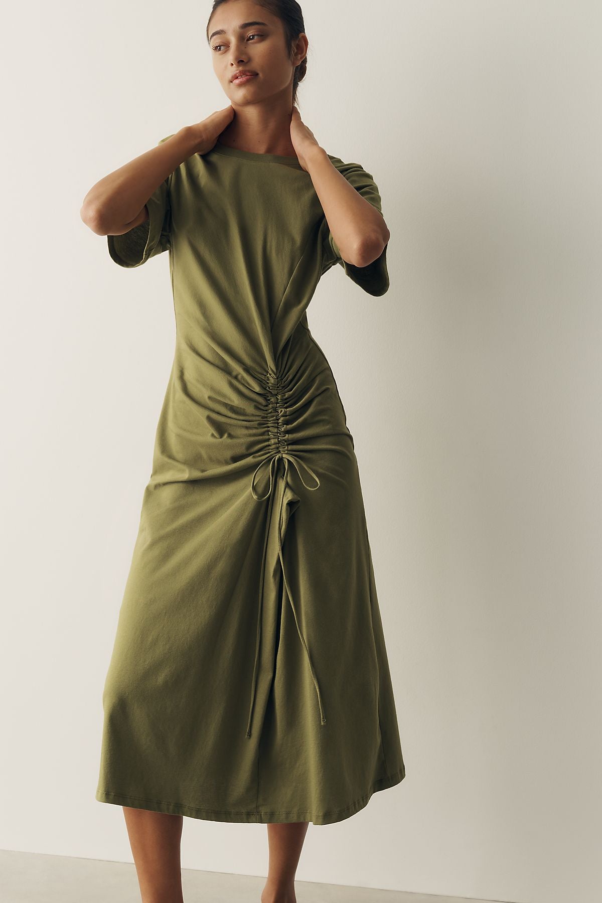 Daily Practice 100% Cotton Ruched T-Shirt Dress