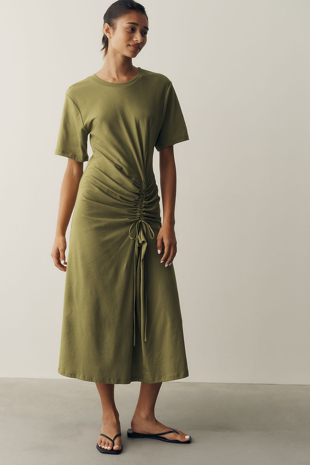 Daily Practice 100% Cotton Ruched T-Shirt Dress