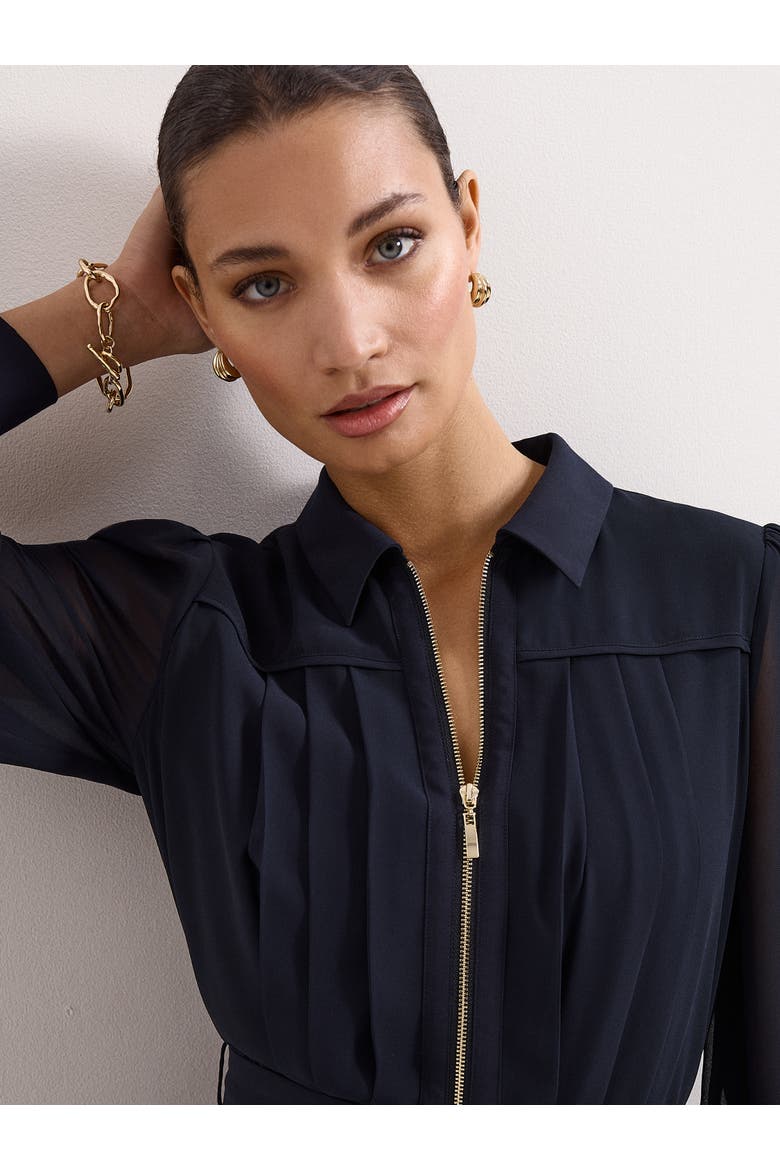 Lottie Zip Shirt Mini Dress