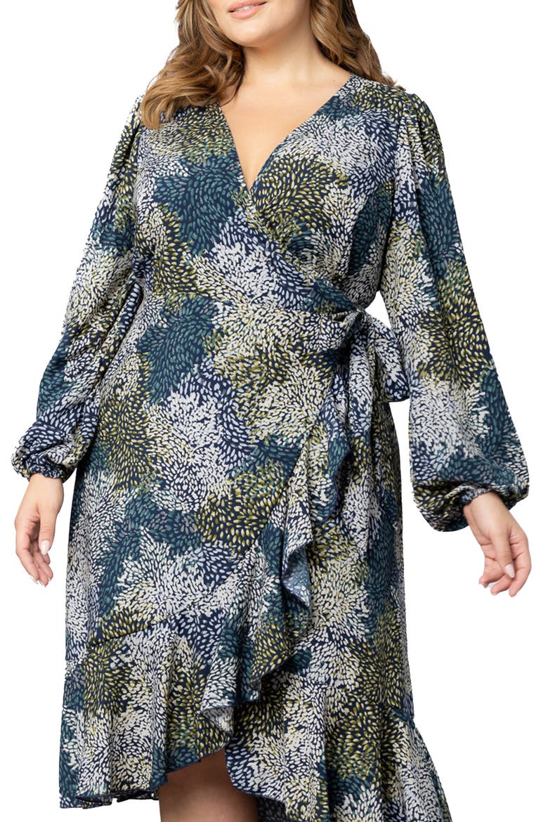 Julia Long Sleeve Midi Wrap Dress