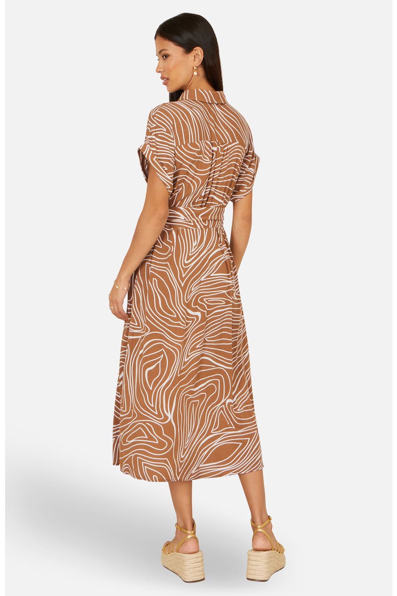 Abstract Swirl Print Relaxed Midi Dress