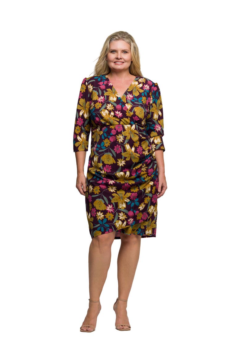 Floral Print Faux Wrap Dress