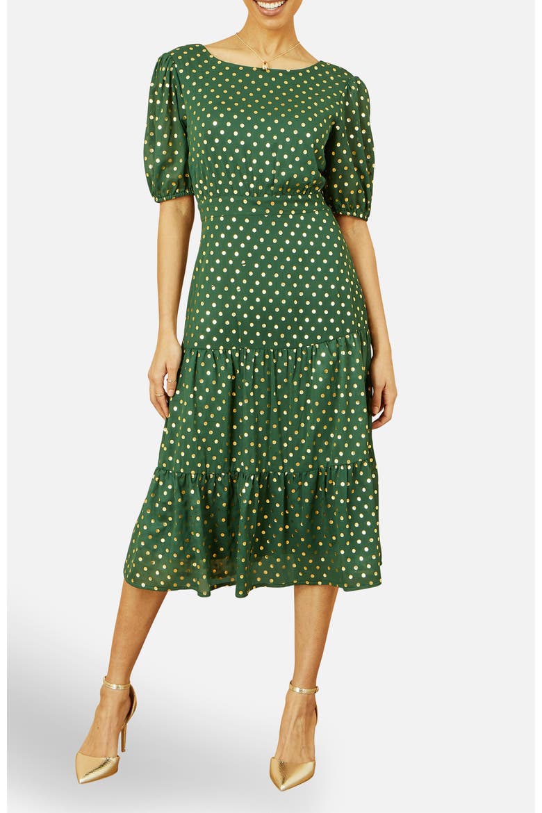 Foil Spot Midi Dress