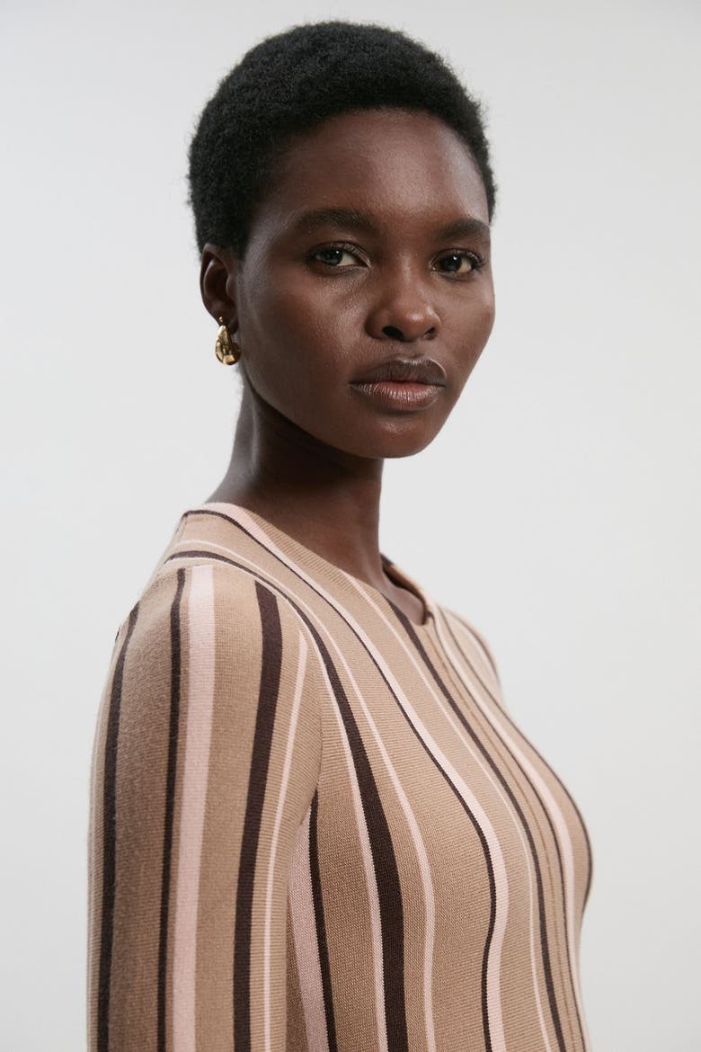 Asymmetric Hem Knit Midi Dress