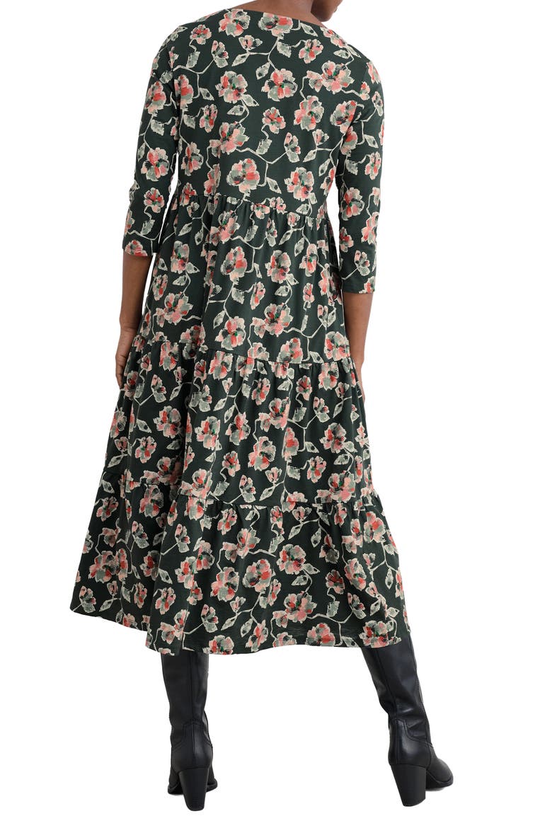 Line Strokes Floral Print Dress