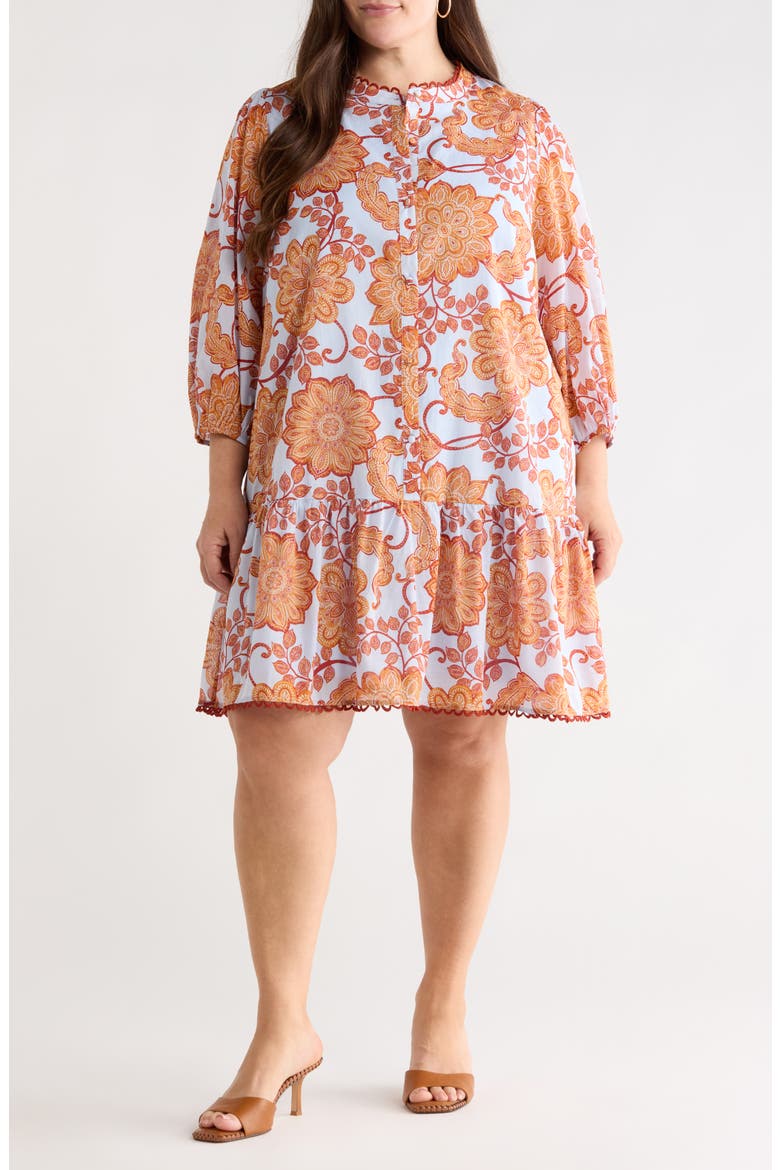 Siany Yamila Floral Ruffle Cotton Dress