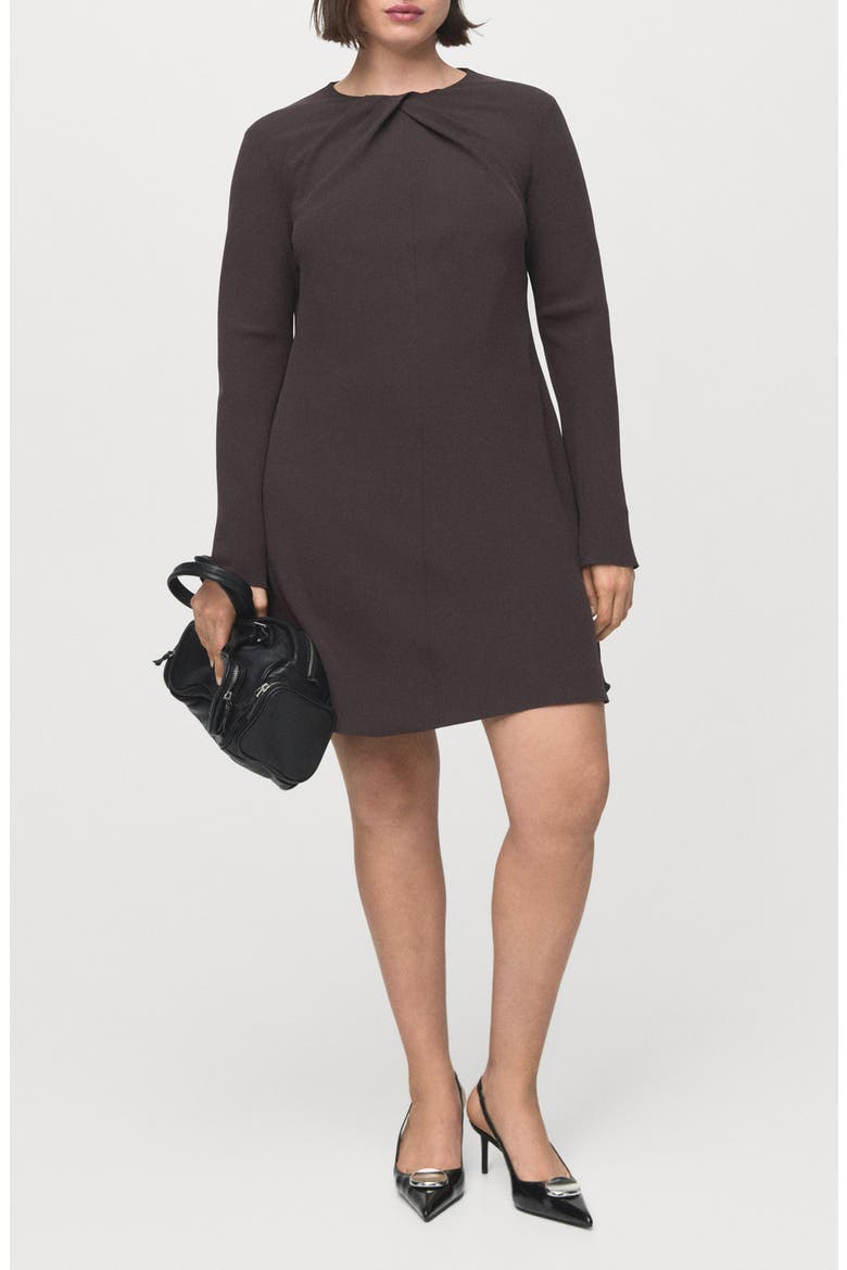Drape Long Sleeve Sheath Dress