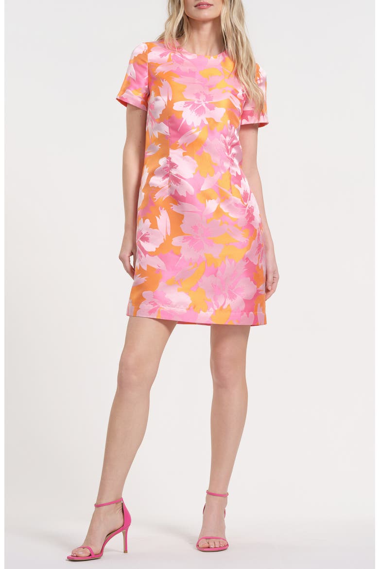 Floral Satin Brocade Minidress