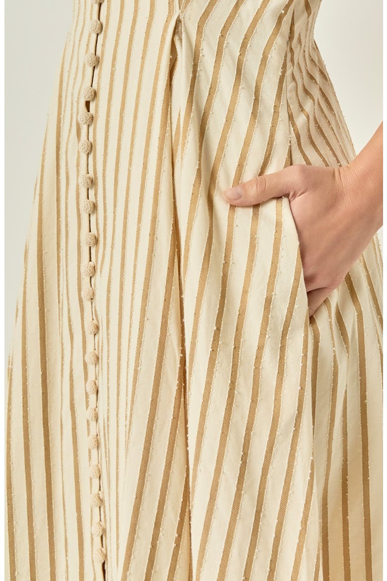 Striped Fit and Flare Midi Dress