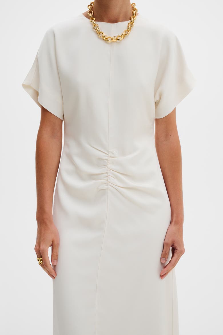 Linda Gathered Waist Midi Dress