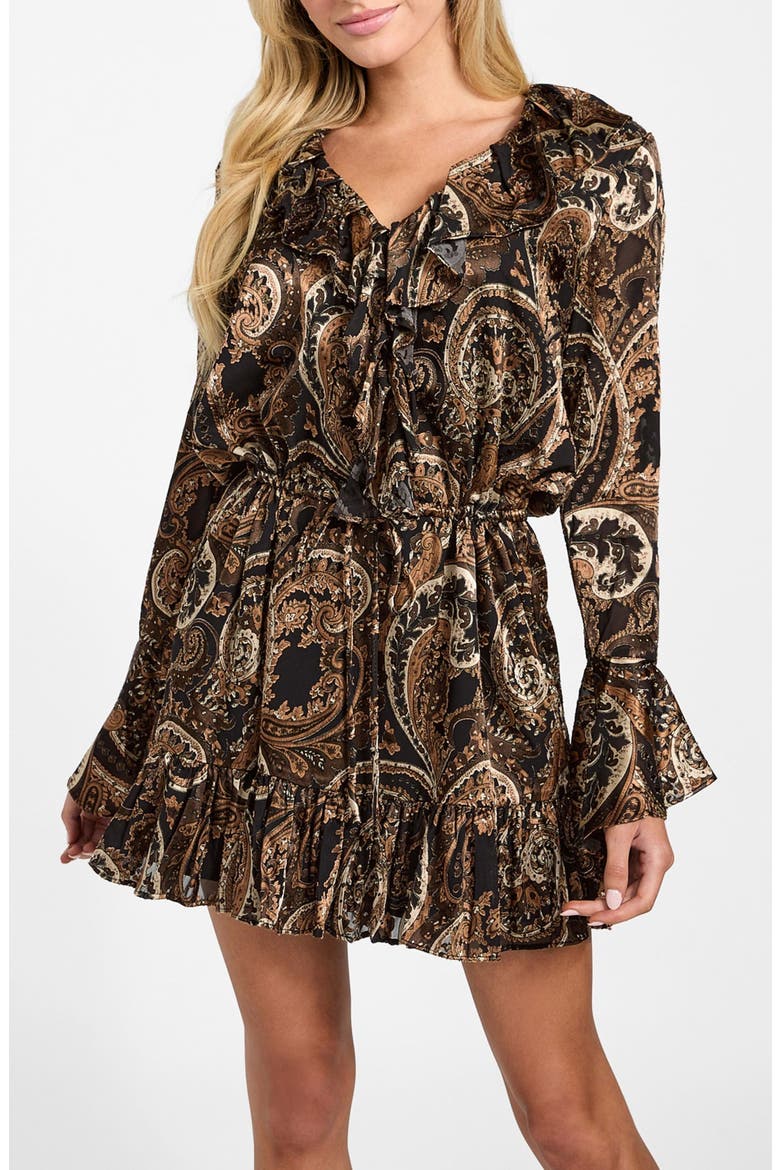 Sana Paisley Long Sleeve Minidress