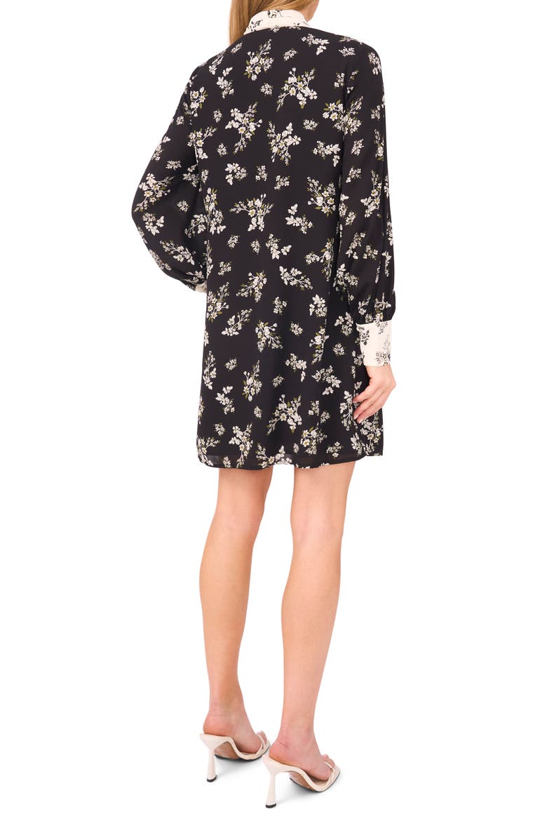 Tie Neck Long Sleeve Shirtdress