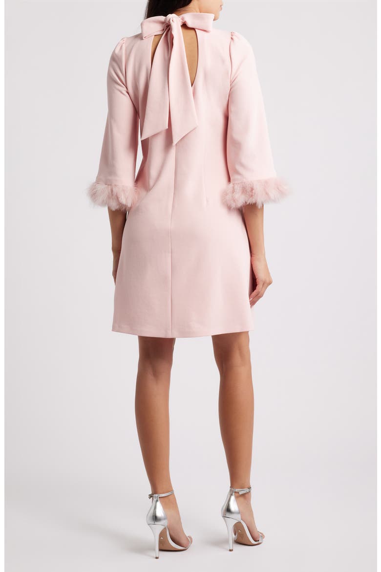 Feather Trim Sheath Dress
