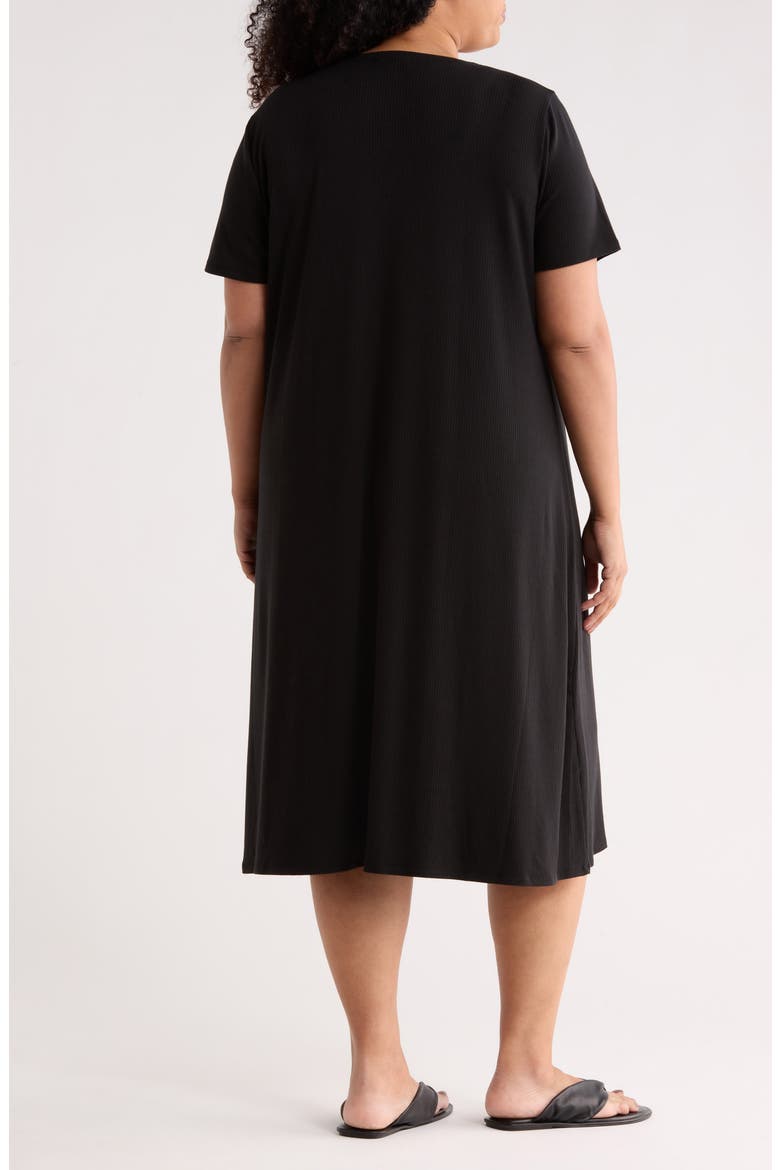 Ribbed V-Neck Dress