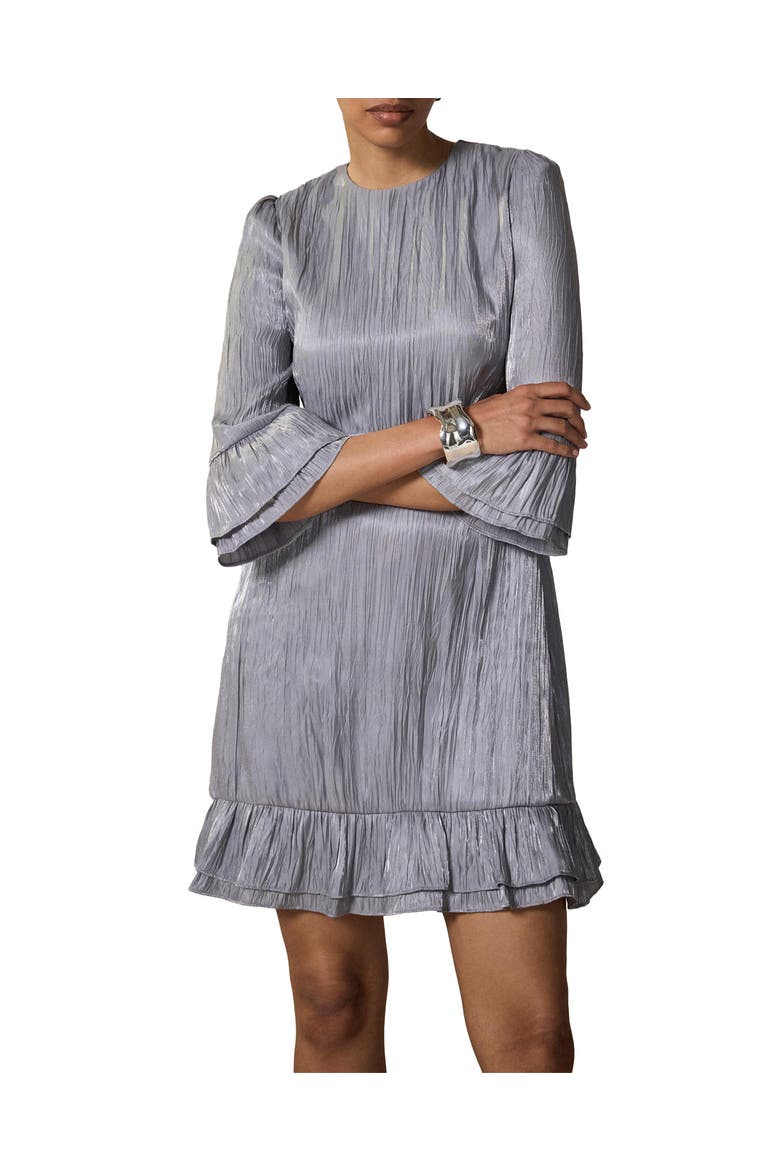 Metallic Ruffle Mini Dress