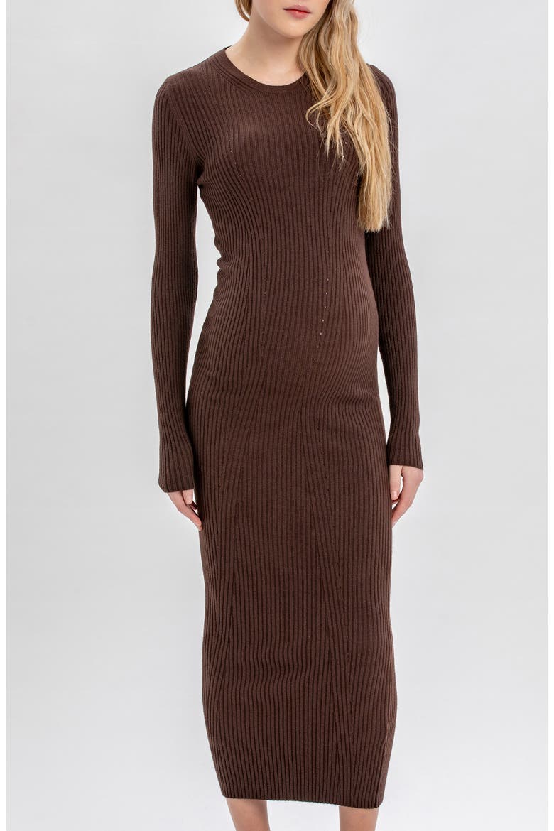 Stella Long Sleeve Rib Body-Con Maternity Dress