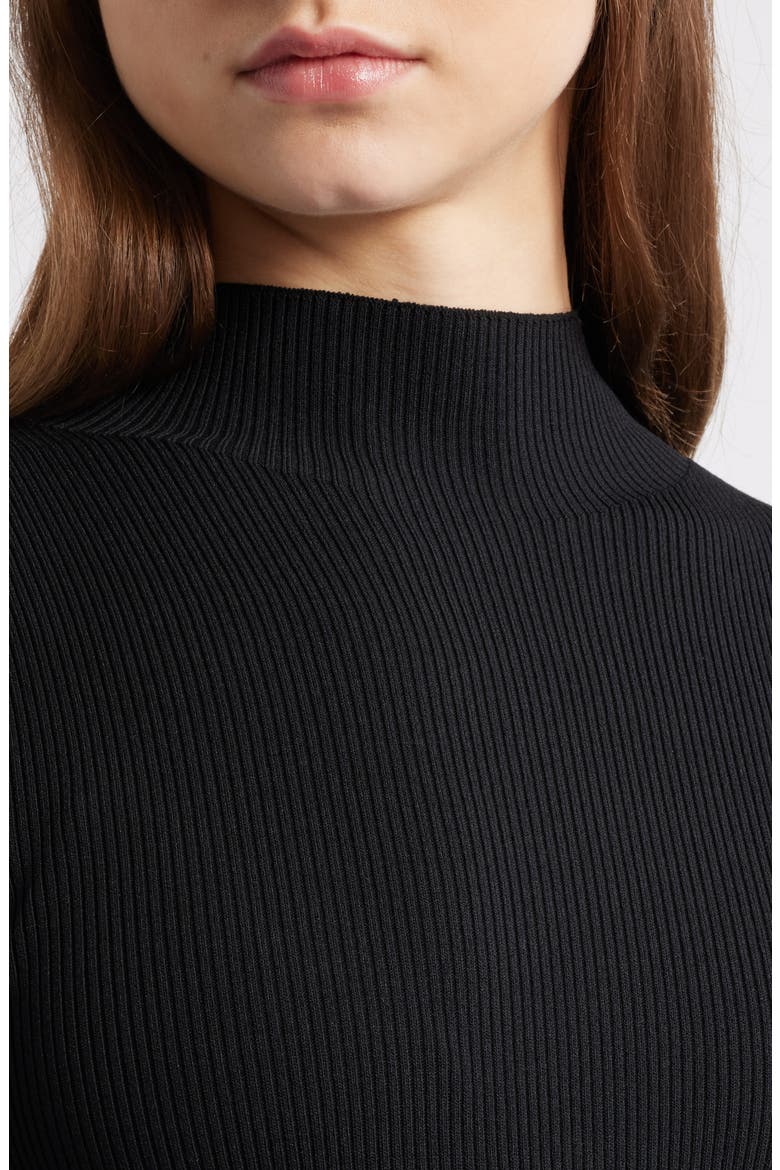 The Elsa Long Sleeve Mixed Media Midi Dress