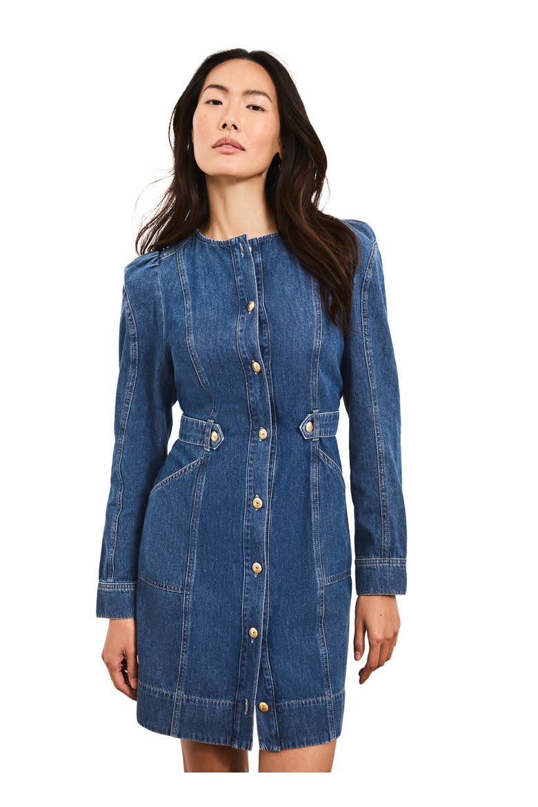 Denim Puff Sleeve Mini Dress