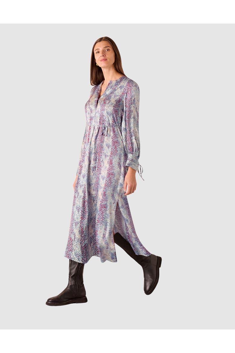 Mottled Snake Print Midi Dress