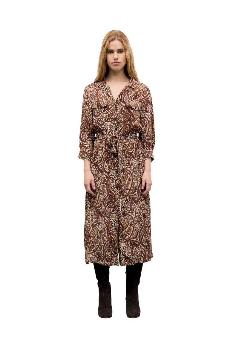 Cyra 3/4 Sleeve Midi Shirt Dress