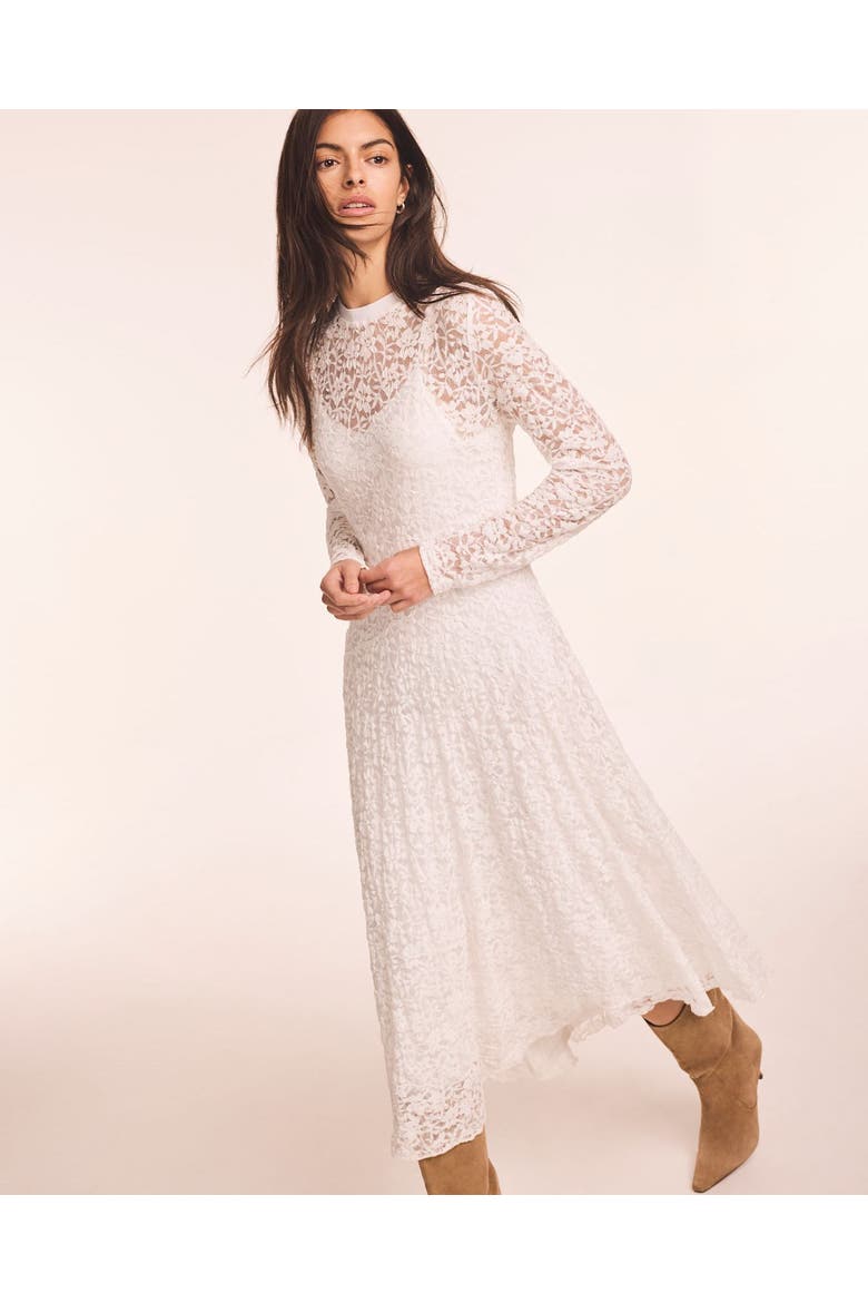 Lace Full Asymmetric Midi Dress