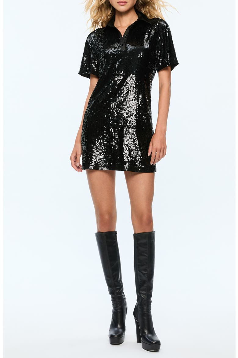 Treva Sequin Polo Minidress