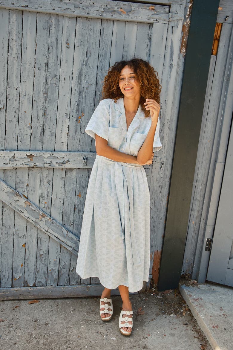 Sabine Button Front Collared Midi Dress