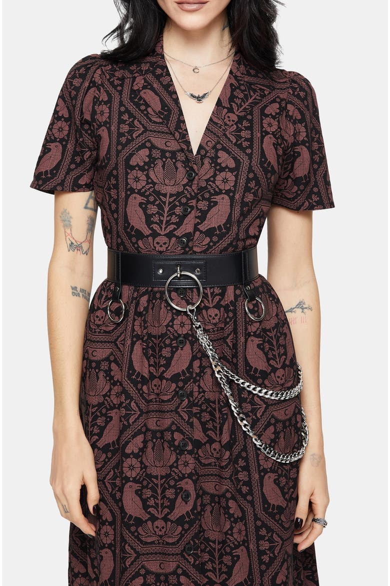 Annabel Raven Print Midi Shirt Dress