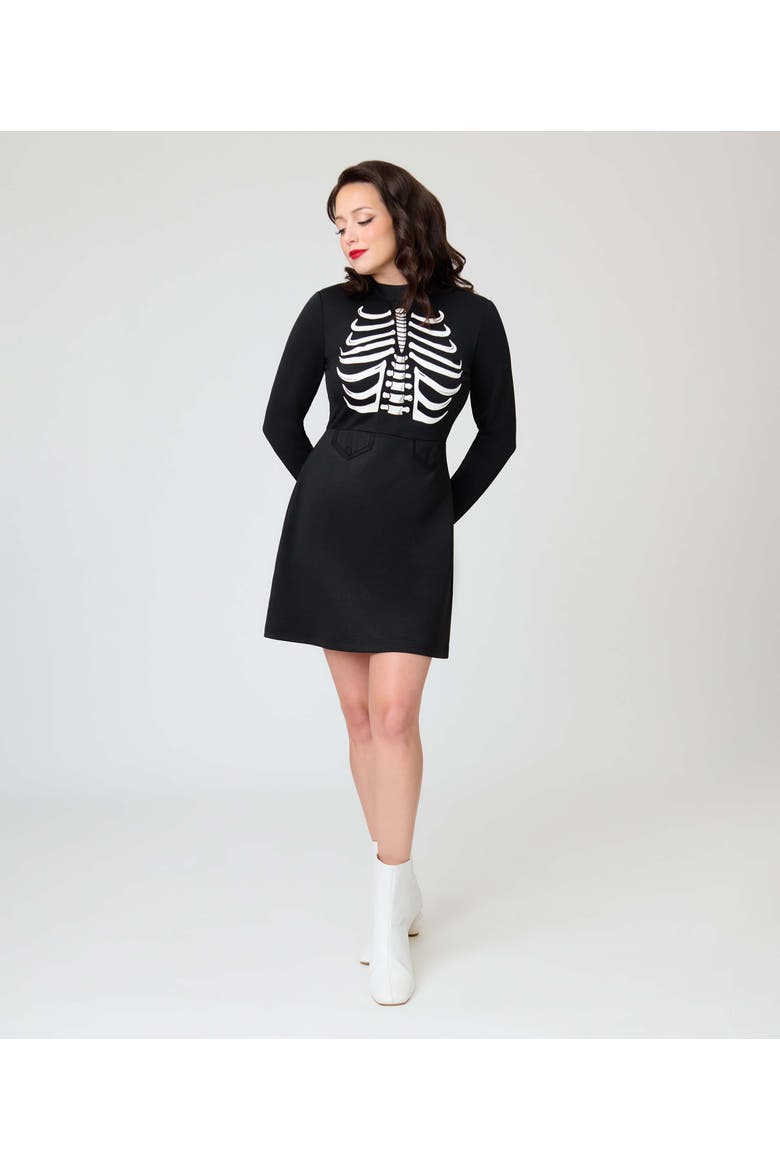 1960s Mock Turtleneck Fit & Flare Dress