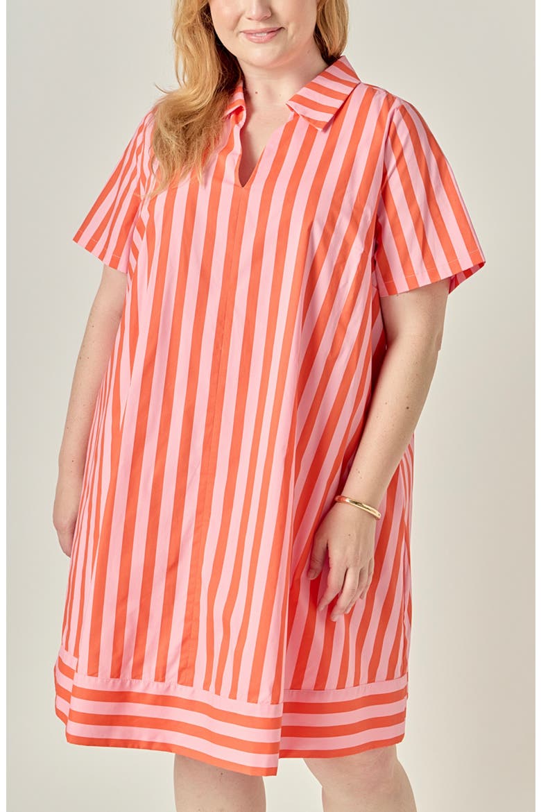 Striped Jacquard Shirt Dress