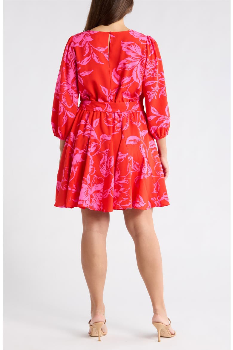 Darline Floral Collins Godet Minidress