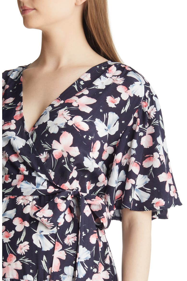 Floral Faux Wrap Maternity Maxi Dress