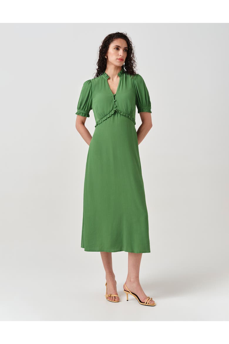 Jolene V-neck Crepe Midi Dress