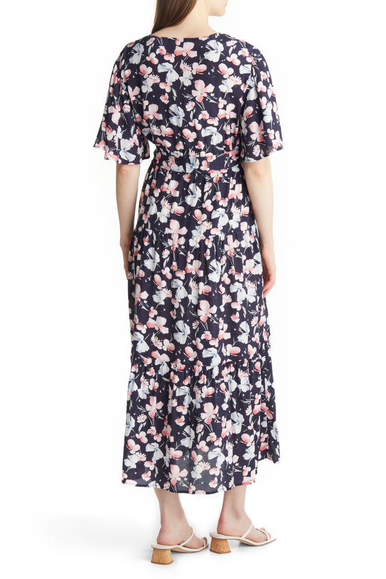 Floral Faux Wrap Maternity Maxi Dress
